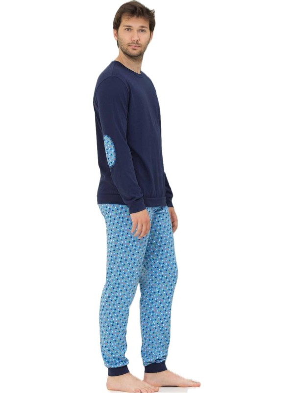 Linclalor Pigiama uomo in puro cotone con polsini art. 474867